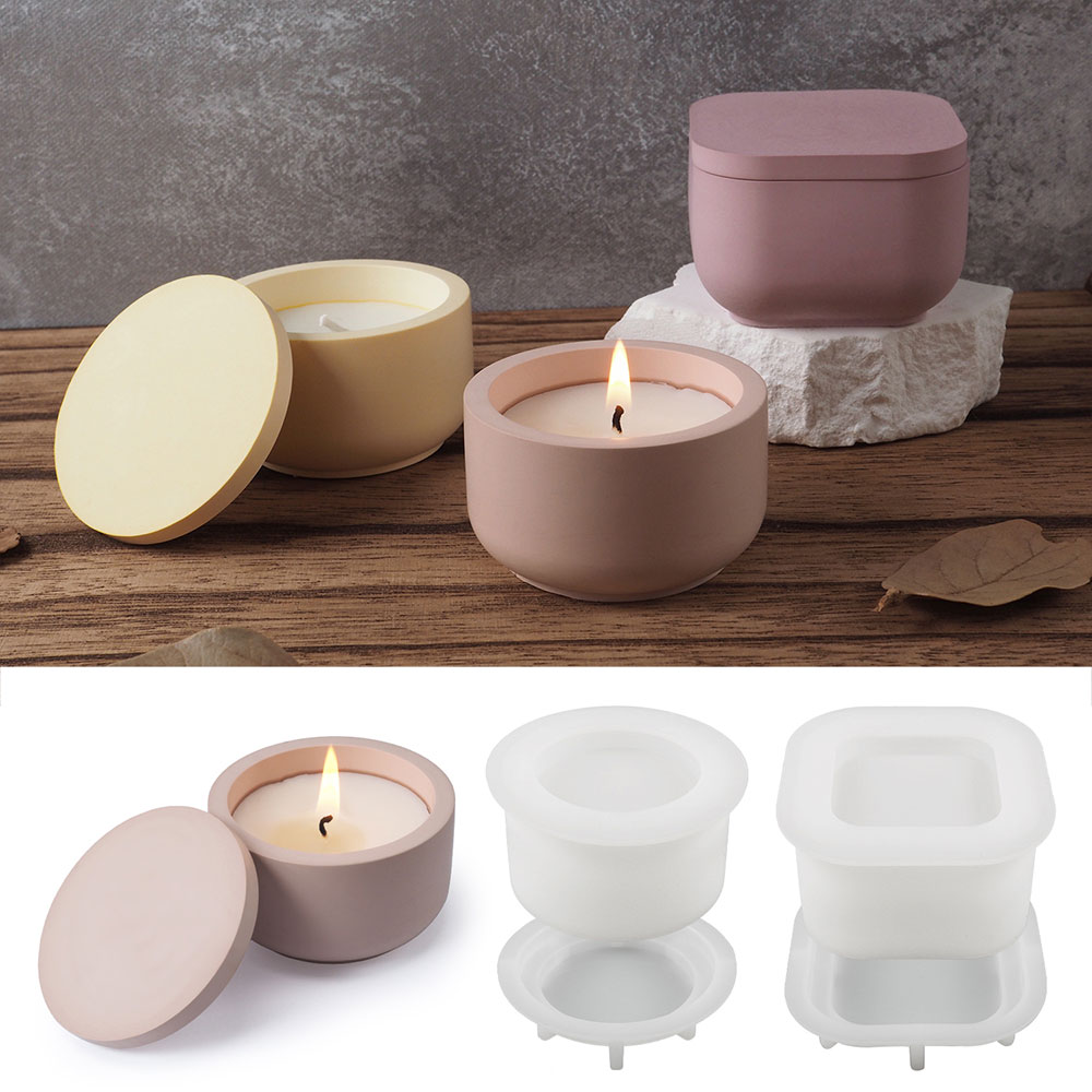 Round Storage Box Silicone Mol - Candle Supplies Jars 评论和价格