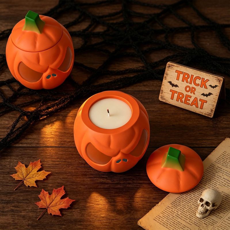 2Set of pumpkin storage jars w - Candle Supplies Jars 评论和价格