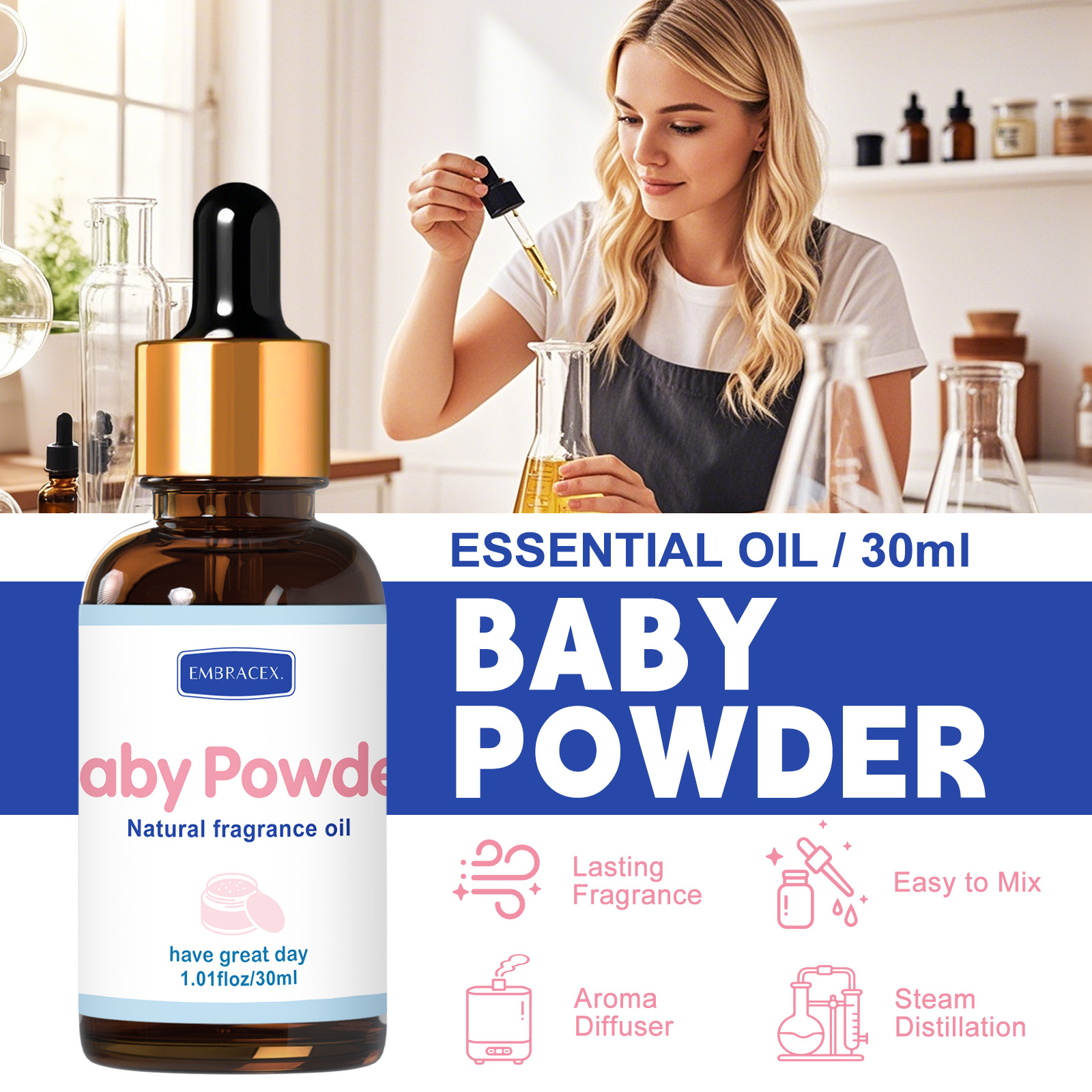 30ml Baby Powder Fragrance Oil - Candle Making Supplies Fragrance Oils 评论和价格