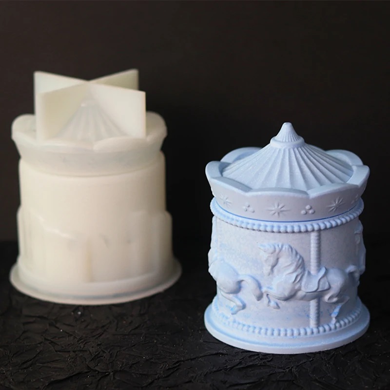 Funny Carousel Storage Box Sil - Candle Supplies Jars 评论和价格