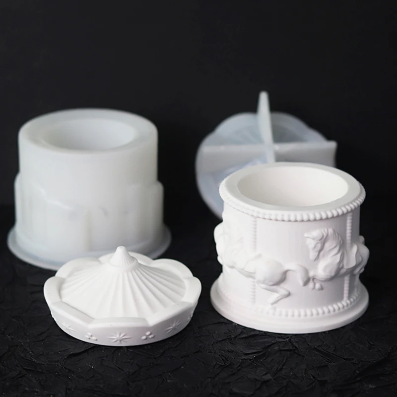 Funny Carousel Storage Box Sil - Candle Supplies Jars 评论和价格