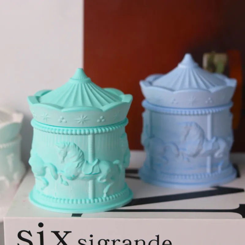 Funny Carousel Storage Box Sil - Candle Supplies Jars 评论和价格