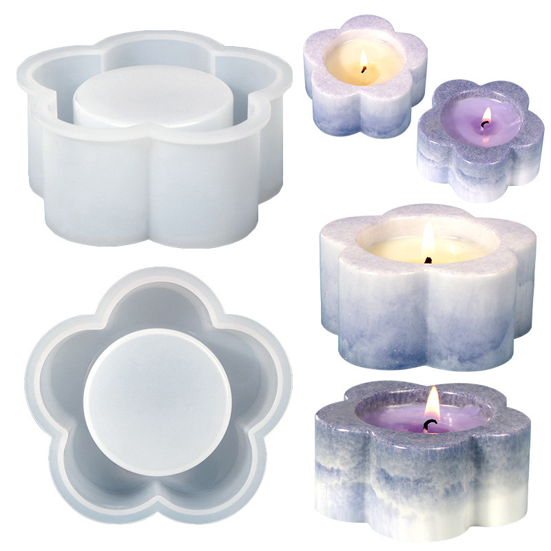 3D Plum Blossom shaped Cylindr - Candle Supplies Jars 评论和价格