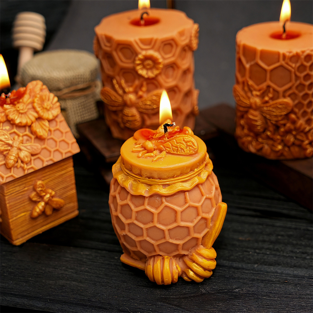 Honeycomb Pillar Candle Mold B - Candle Supplies Jars 评论和价格