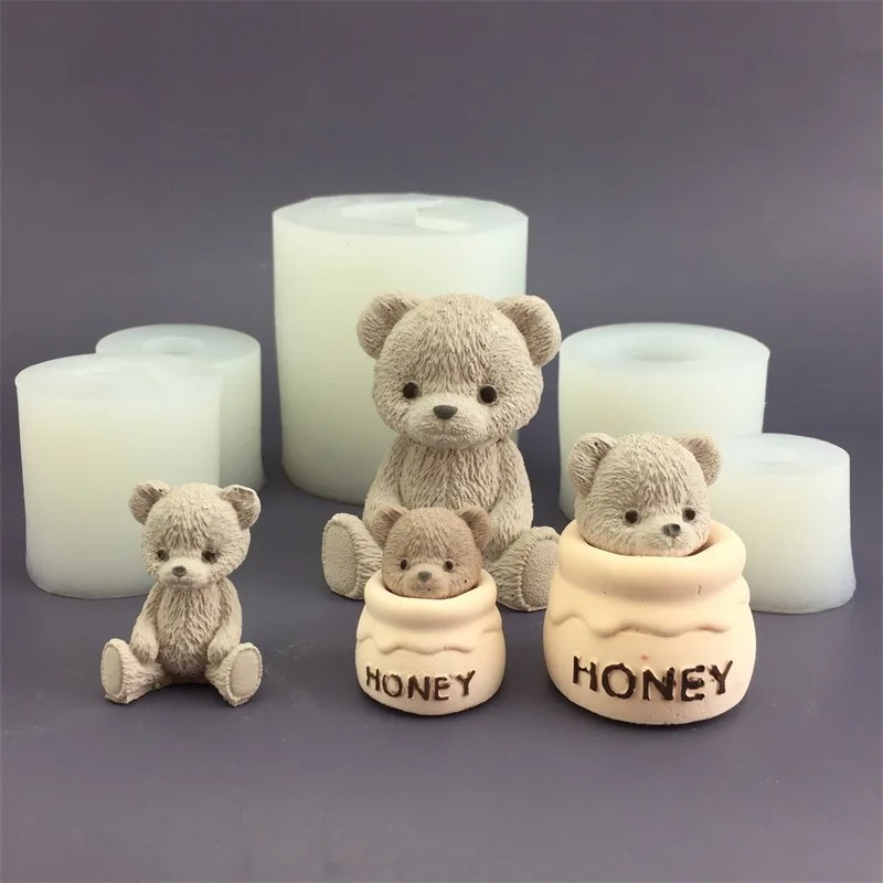 Cute Bear Honey Jar Silicone C - Candle Supplies Jars 评论和价格