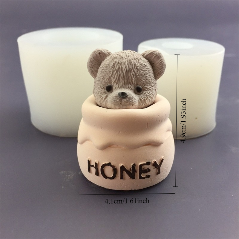 Cute Bear Honey Jar Silicone C - Candle Supplies Jars 评论和价格
